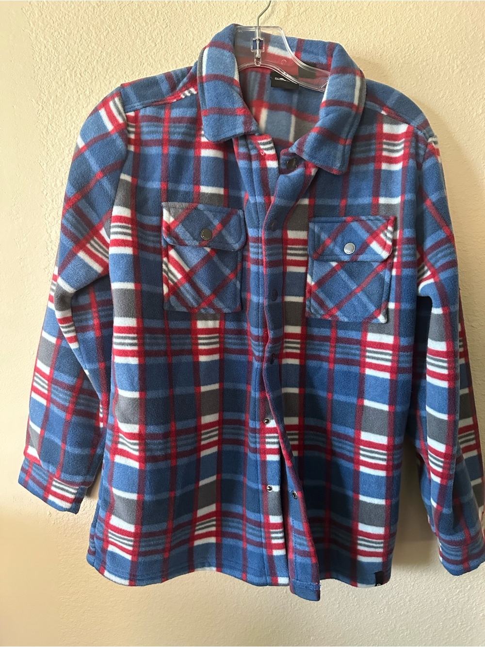 Quicksilver Men's plaid fleece size L/ NWOT 1389